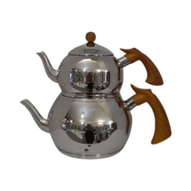 کتری قوری روهمی لوله ای کرکماز استیل دسته باکلیت چوبی کد B198D