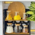 استند دو طبقه چوب و فلز آشپزخانه Ti01