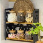 استند دو طبقه چوب و فلز آشپزخانه Ti01