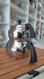 کتری قوری روهمی لوله ای کرکماز استیل دسته باکلیت مشکی کد B198A
