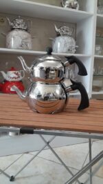 کتری قوری روهمی لوله ای کرکماز استیل دسته باکلیت مشکی کد B198A