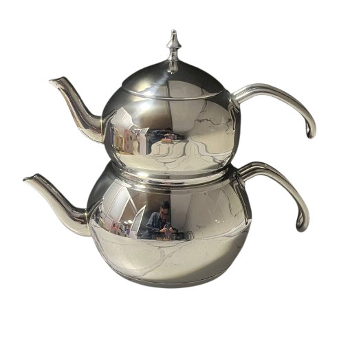 کتری قوری روهمی لوله ای کرکماز استیل دسته سیلور کد B198S