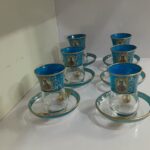 استکان نعلبکی نیمه آبی شاه عباسی