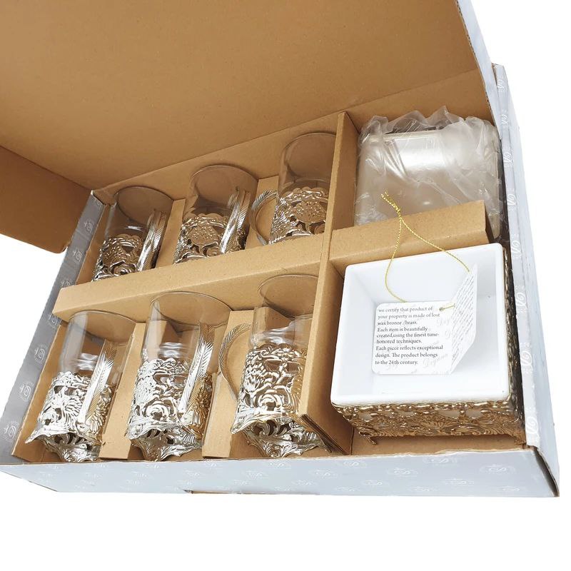 سرویس چای خوری ۸ پارچه دیانا رنگ سیلور
