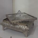 شکلات خوری مربع مدل شکمدار رنگ نقره ای