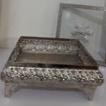 شکلات خوری مربع مدل شکمدار رنگ نقره ای
