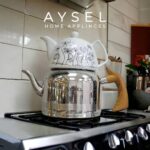 کتری قوری استیل لوله دار دسته چوبی آیسل AYSEL مدل ۲۰۰۹