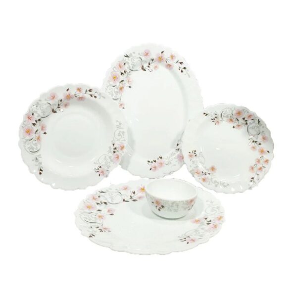 سرویس غذاخوری آیروپال ۲۵ پارچه آرکوپال طرح لی لا صورتی برای ۶ نفر