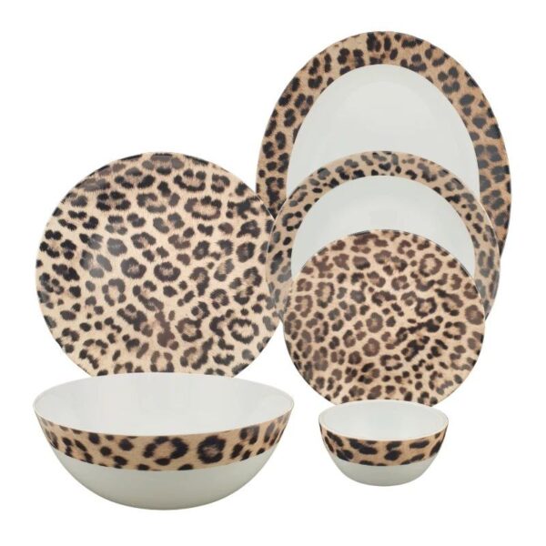 سرویس غذاخوری ۲۶ پارچه آرکوپال طرح پلنگی برای ۶ نفر