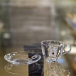 فنجان چری و نعلبکی طرح گل بابونه بلور بلینک مکس