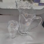 پارچ و لیوان کن کن طرح گل بابونه بلور بلینک مکس