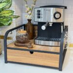 استند اسپرسو ساز کشودار چوب و فلز Sa01