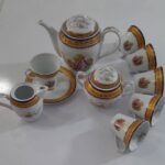 سرویس چای خوری ۱۷ پارچه گرد لمونژ عصرانه خوری(لیلی مجنون) پردیس کاشان