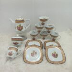 سرویس چای خوری ۱۷ پارچه گرد لمونژ عصرانه خوری(لیلی مجنون) پردیس کاشان