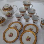 سرویس چای خوری ۱۷ پارچه گرد لمونژ عصرانه خوری(لیلی مجنون) پردیس کاشان