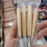 ست قاشق و چنگال غذاخوری دسته چوبی ۱۲ تایی